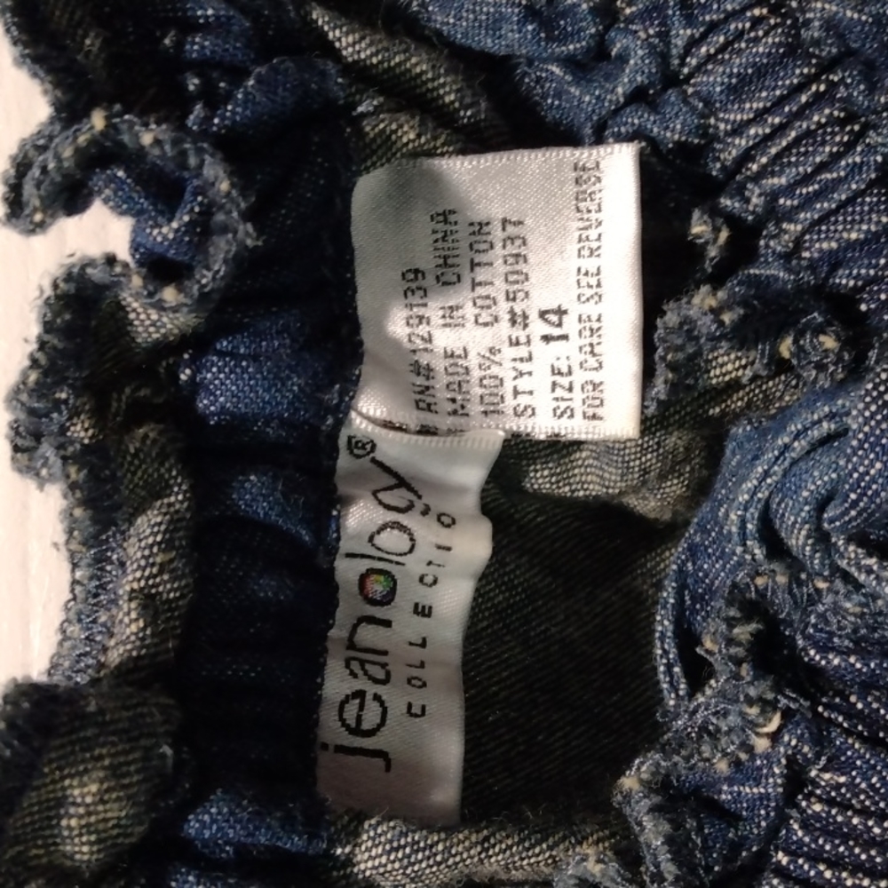 Long denim dress short sleeve by Newport News size 14.